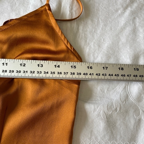 Abercrombie‎ & Fitch NWT Women's Golden Brown/Orange Satin Camisole Top Size MP - Picture 14 of 16